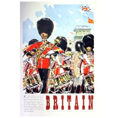 Original Vintage Travel Advertising Poster for Britain, the Coldstream Guards