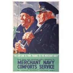 Original Vintage World War II Poster for the Merchant Navy Comforts Service