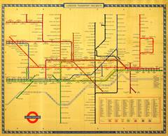 Original Vintage London Underground Transport Railways Map By Harry Beck