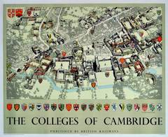 Original Vintage British Railways Poster By F. Taylor: The Colleges of Cambridge