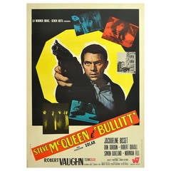 Original Vintage Movie Poster for the Film "Bullitt," Starring Steve McQueen