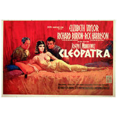 Original Movie Poster for Cleopatra starring Elizabeth Taylor and Richard Burton