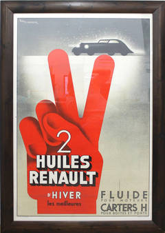 Vintage Renault Car Oil Art Deco Poster by Fix-Masseau 1934