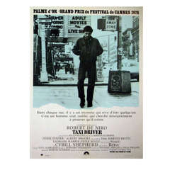 Original Retro Movie Poster for the Film, Taxi Driver, Starring Robert De Niro