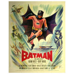 Original Retro film poster for the movie Batman, artwork by Boris Grinsson