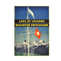 Original Vintage Sailing Poster for ‘Lake of Lucerne Navigation, Switzerland’
