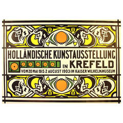 Original Dutch Art Nouveau exhibition poster, “Hollandische Kunstausstellung”