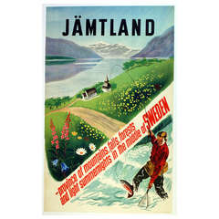 Original Retro Travel Advertising Poster "Jamtland"