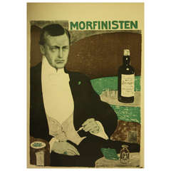 Original Antique Poster For Morfinisten 