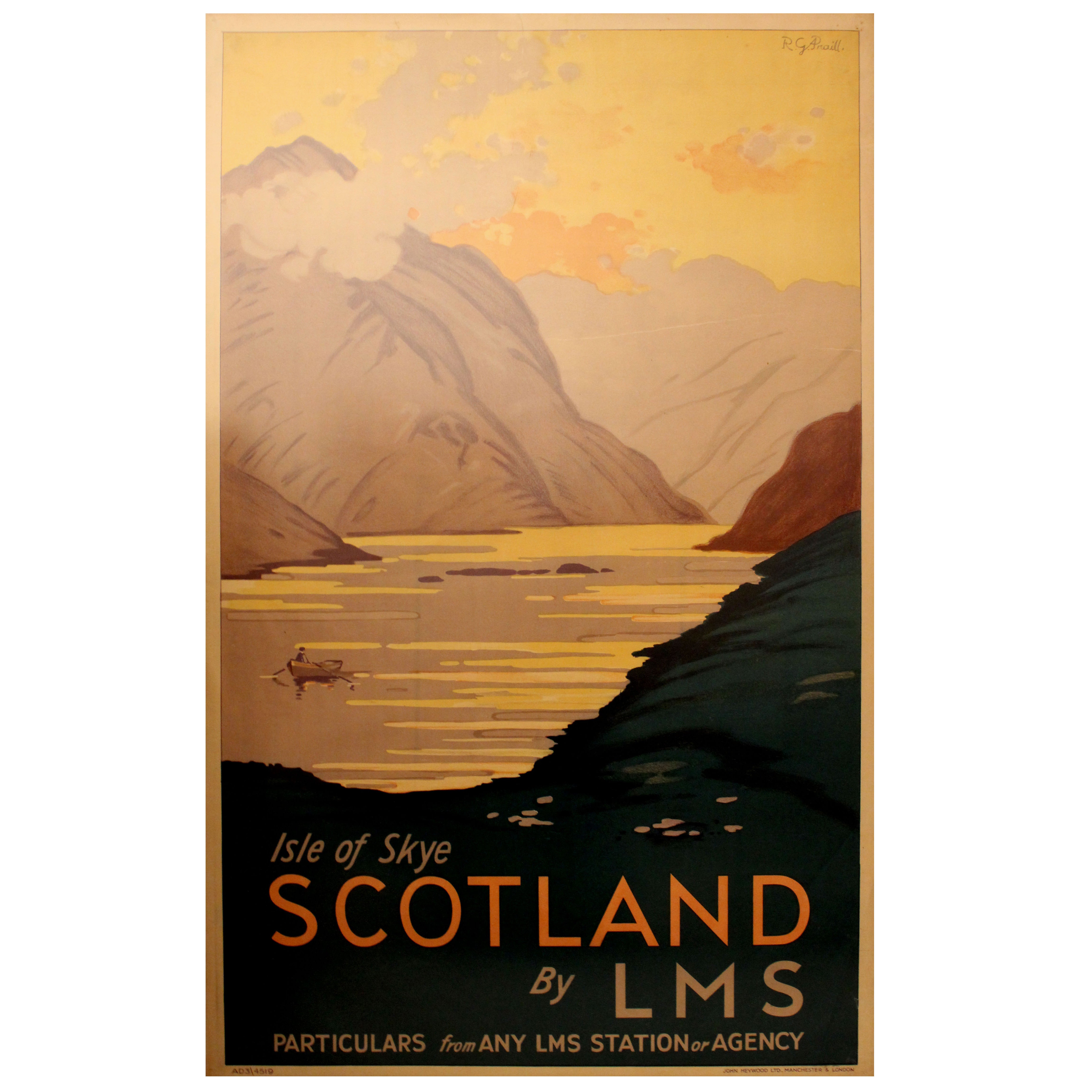Original 1930s LMS Railway Travel Poster by RG Praill "Isle of Skye Scotland"