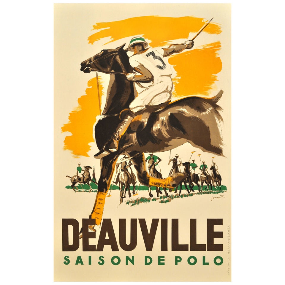 Original Vintage Poster for the 1938 Deauville Polo Season