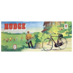 Original Vintage Poster for Rudge Bicycles Featuring a Game of Golf