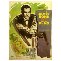 Original Vintage 007 Movie Poster for Dr. No Starring Sean Connery as James Bond