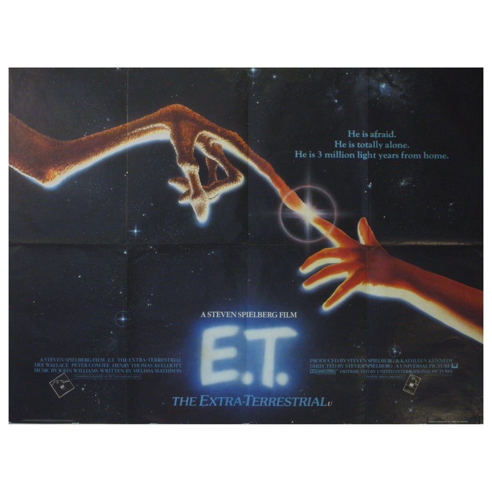 Original Vintage Cinema Poster by John Alvin for the Steven Spielberg Film, "ET"