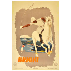 Original Vintage Poster for "Brioni, " Featuring Polo and Golf onn the Coast