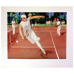 Original Vintage 1920s Art Deco Tennis Poster by Jupp Wiertz
