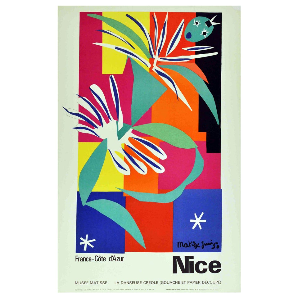 Original vintage poster for Nice, Cote d'Azur - La Danseuse Creole by Matisse