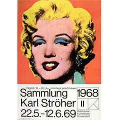 Original vintage Karl Stroher exhibition poster - Marilyn Monroe by Andy Warhol