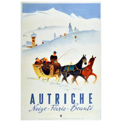 Original vintage poster for Autriche - Austria: Snow, Enchantment, Beauty