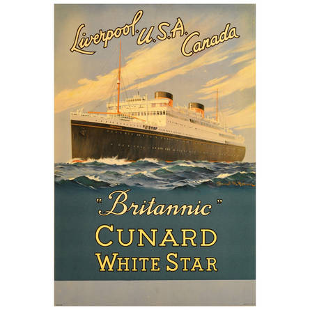 TX228 Vintage White Star Line Liverpool Shipping Cruise Travel Poster A3/A4