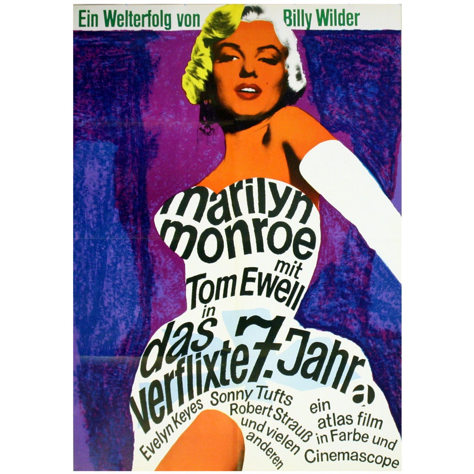 1955 Movie Poster featuring Marilyn Monroe: The Seven Year Itch