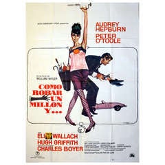 Original vintage movie poster by Robert E. McGinnis: How to Steal a Million (Audrey Hepburn and Peter O'Toole)