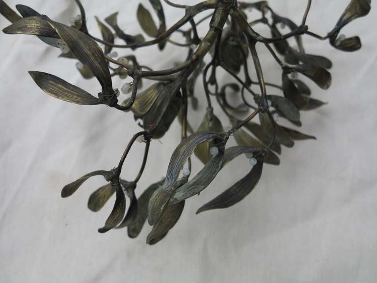 20th Century Bronze Mistletoe Chandelier