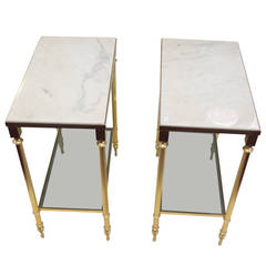 Pair of Side Tables with Guilt Bronze