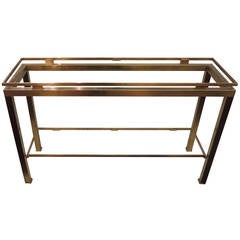 Console by Guy Lefevre Polished Bronze and Brass