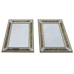 Pair of Deco Eglomise Mirrors