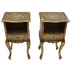 Italian Renaissance Style Gilded Wood Bed Side Tables