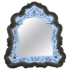 Veronese Crest Mirror with a Beveled Mirror in the Center