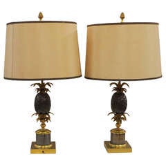 Two Pineapple Table Lamps Maison Charles Style