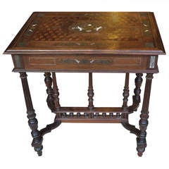 Carved and Inlaid Napoleon III Center Table 3