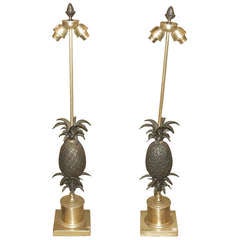 Two Silver Pineapple Table Lamps Maison Charles Style