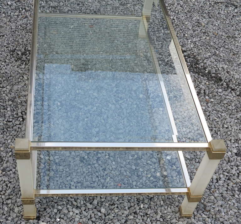 French 1970 ' Frosted Crystal Pierre Vandel Coffee Table For Sale