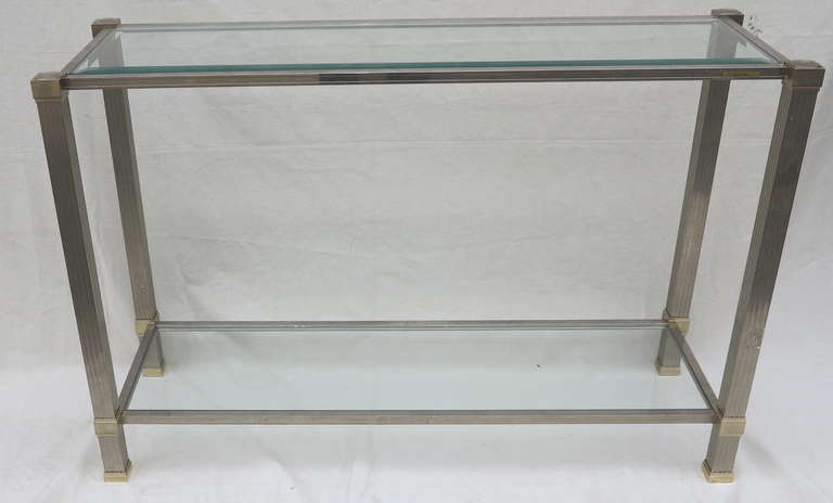 French Silver and Gold Pierre Vandel Console For Sale