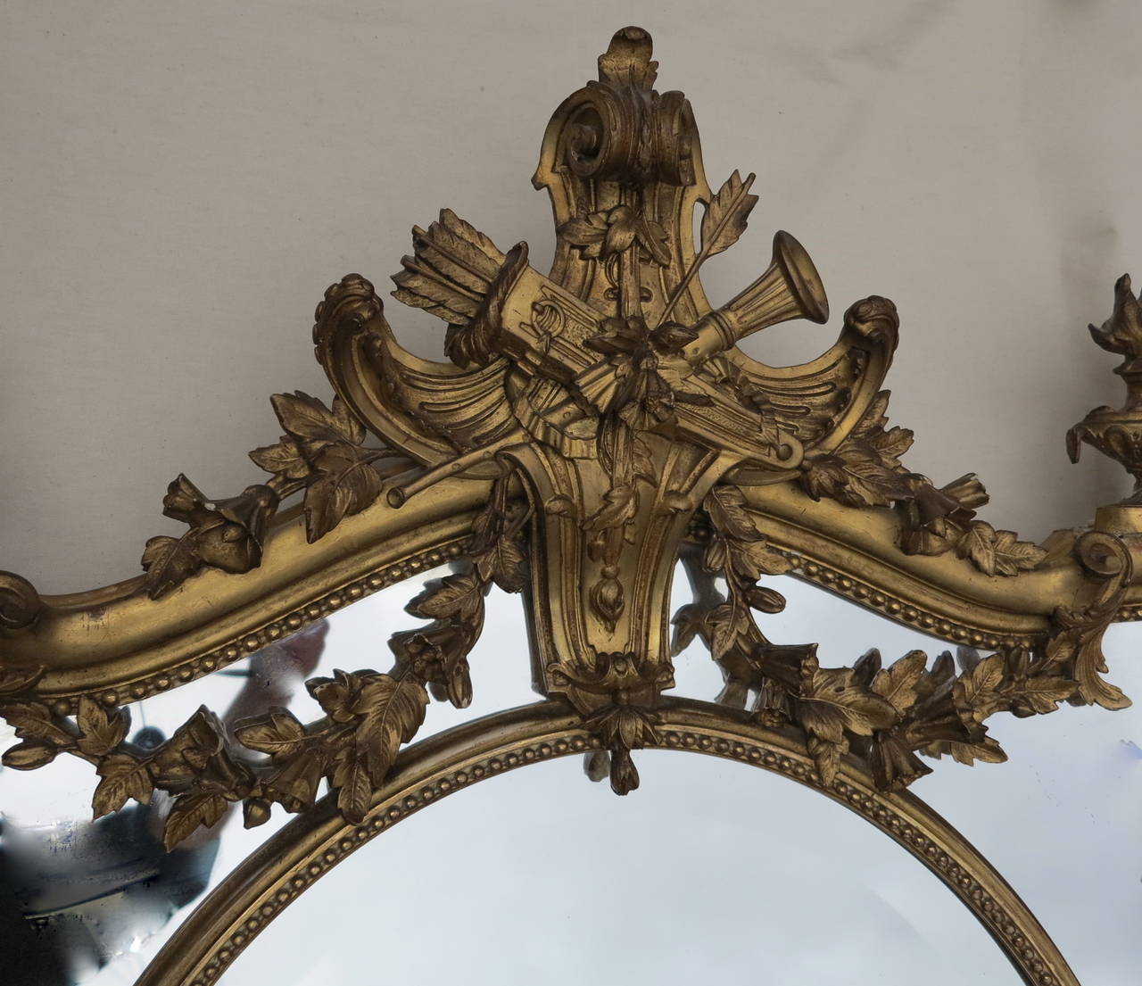 Late 19th Century 1880 Mirror Parecloses Gilded with Fire Urns For Sale