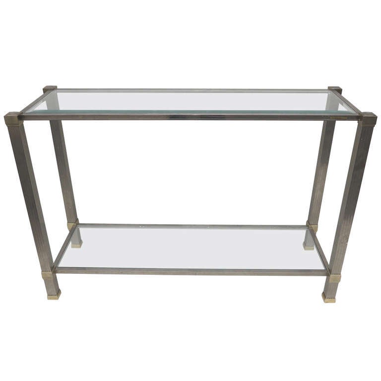 Silver and Gold Pierre Vandel Console For Sale at 1stdibs