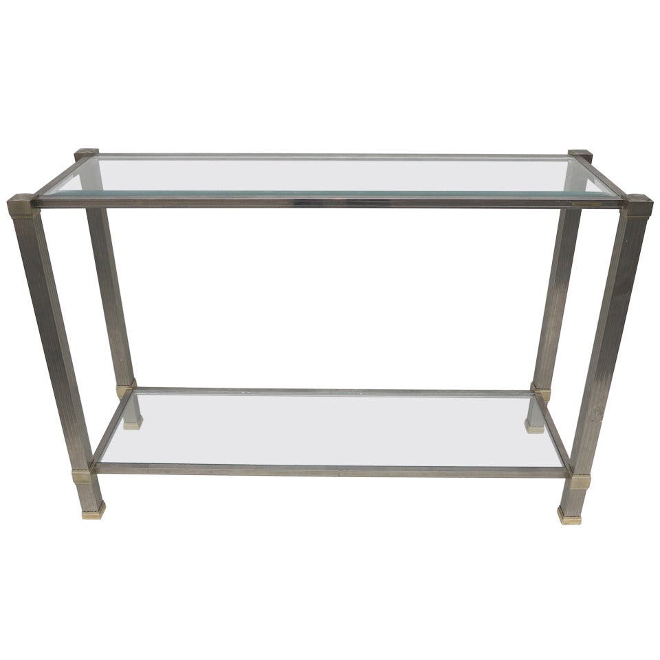 Silver and Gold Pierre Vandel Console For Sale