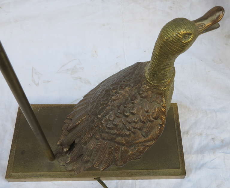 Late 20th Century Duck Bronze Lamp