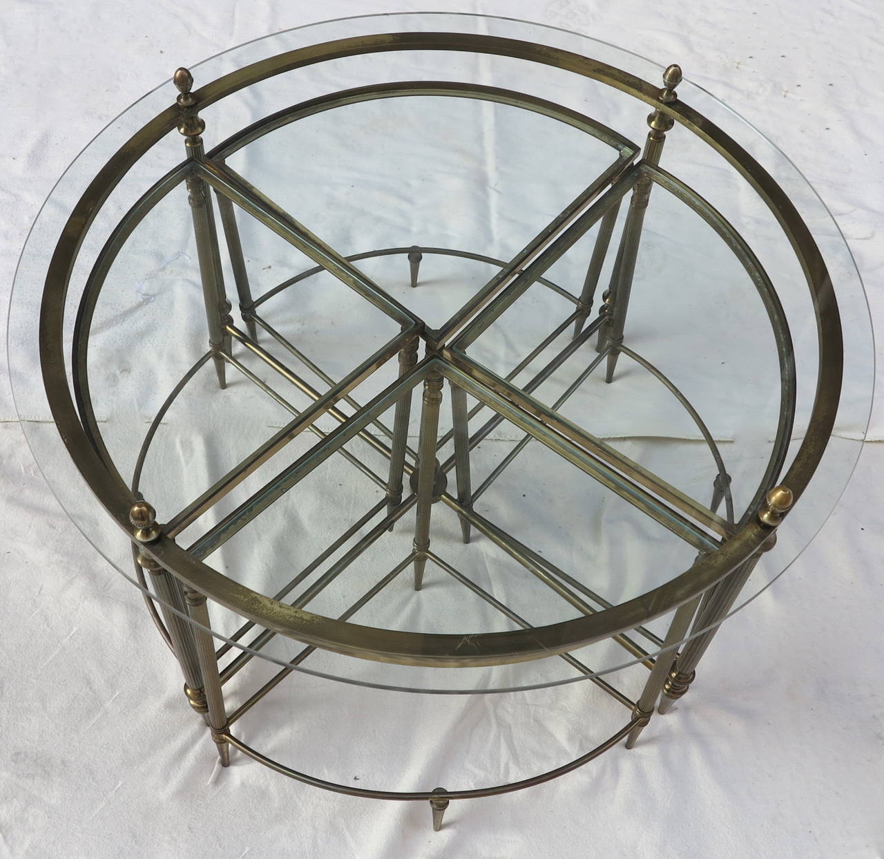 1950-1970 Coffee Table by Maison Bagues in Bronze and Her Four Tables 1