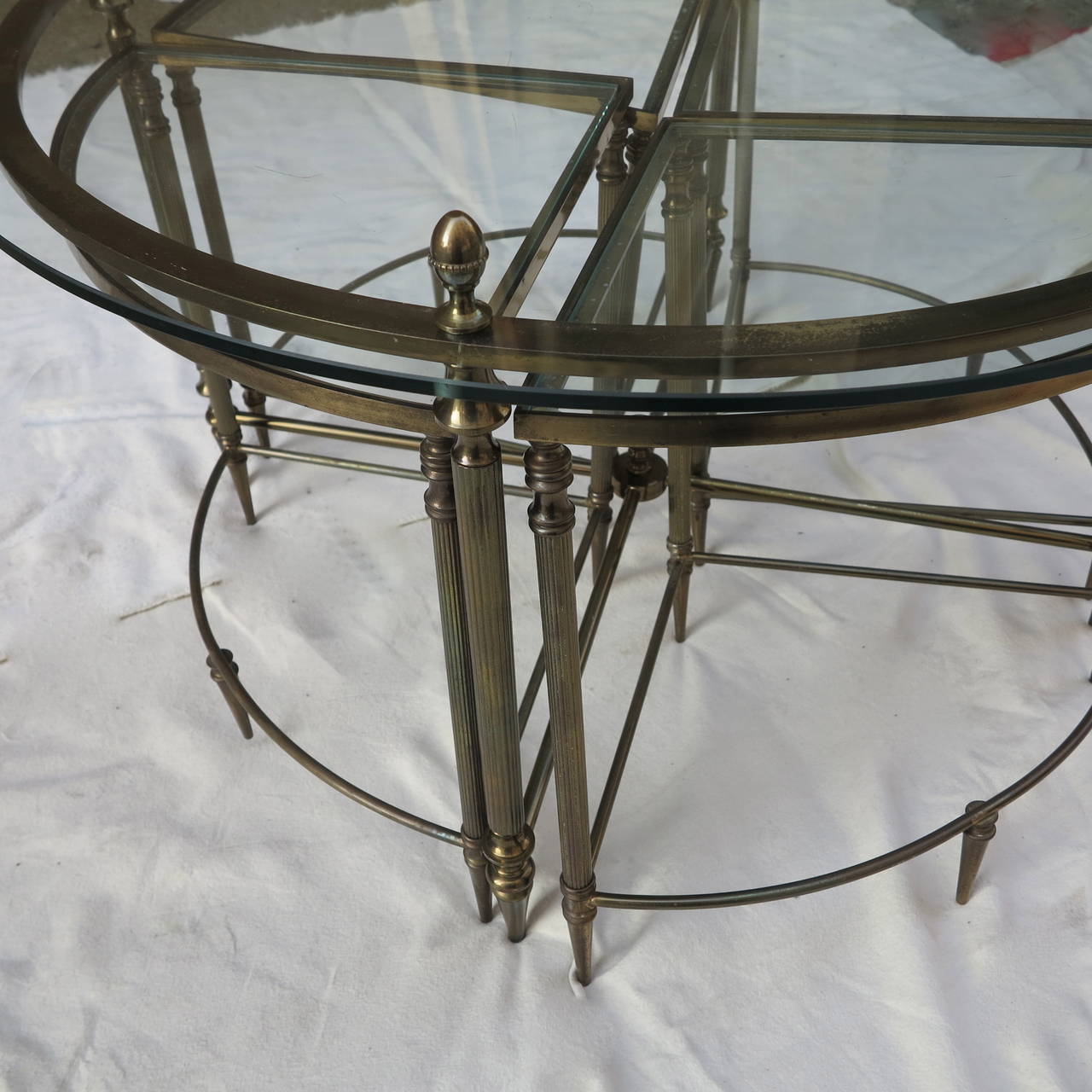 1950-1970 Coffee Table by Maison Bagues in Bronze and Her Four Tables 2