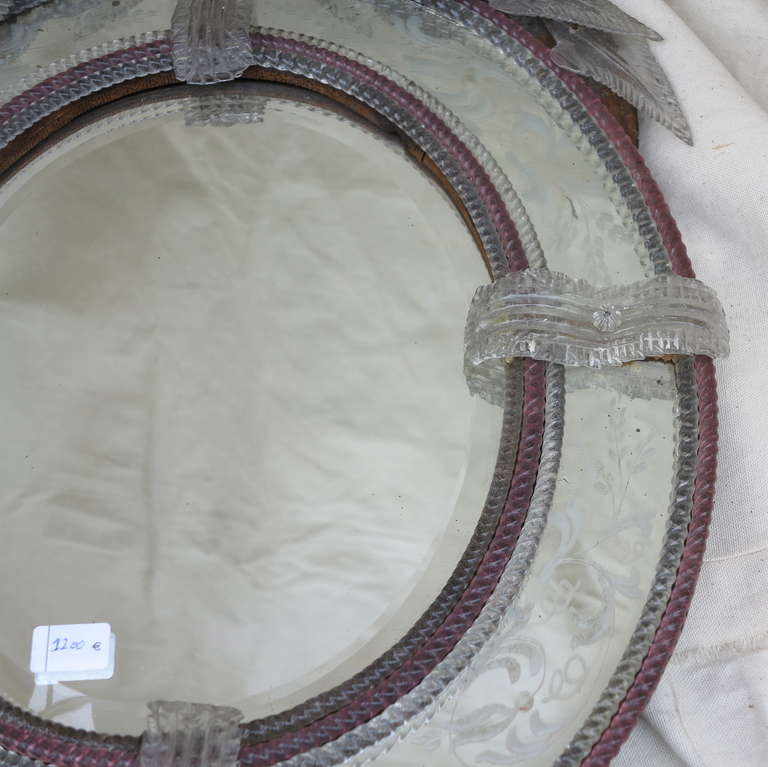 Oval and Bicolor Murano Mirror 1