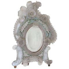 Murano Mirror Decorated with Micro-Mosaic Flowers 10
