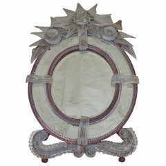 Oval and Bicolor Murano Mirror
