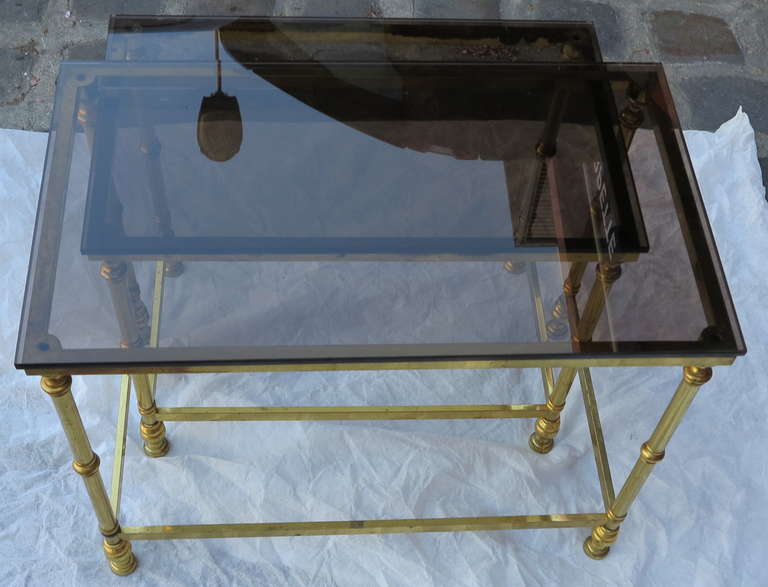 Bronze Two Golden Metal Nesting Tables