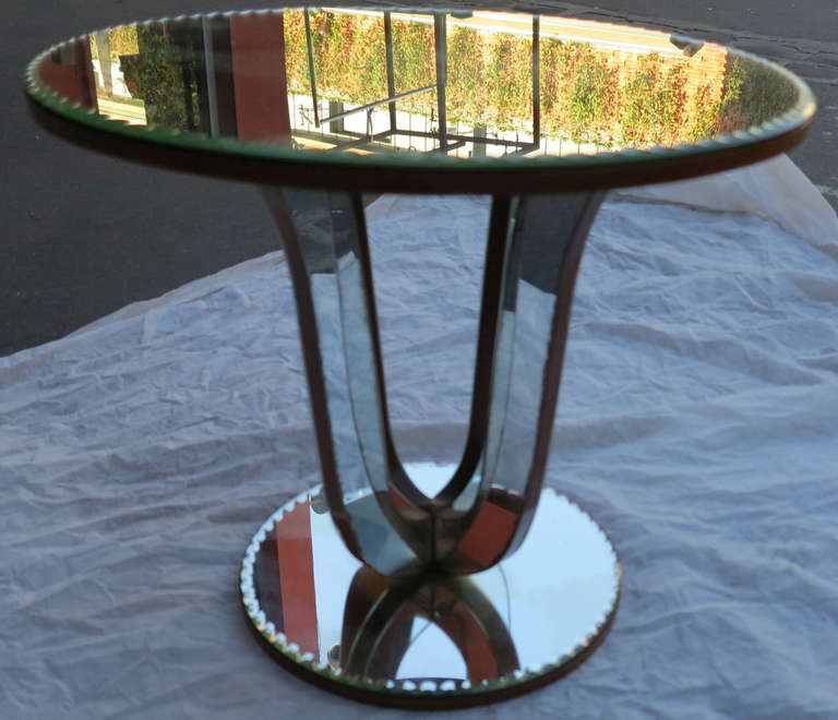 Italian 1950/70 Art Deco Pedestal Mirror