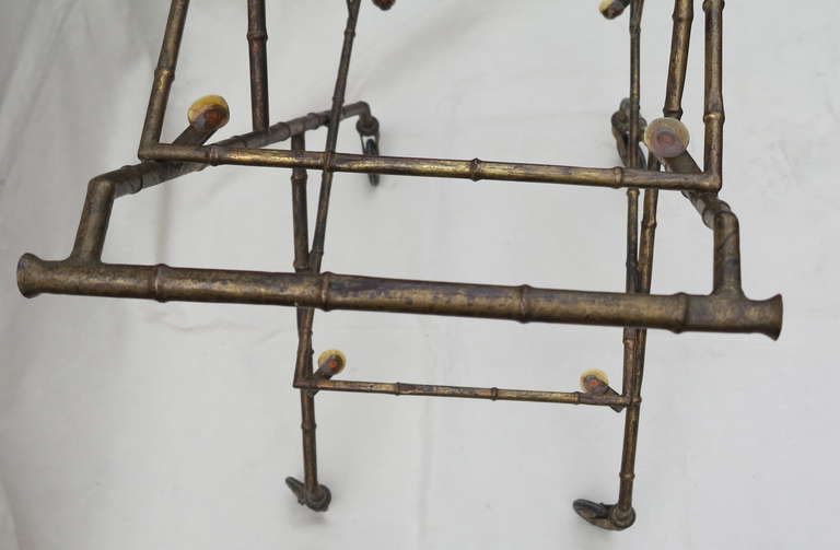 Gilt Iron Rolling Bar by Maison Bagués Decoration Bamboo In Good Condition In Paris, FR