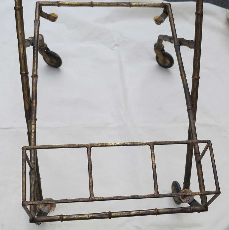 Late 20th Century Gilt Iron Rolling Bar by Maison Bagués Decoration Bamboo